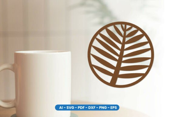 Botanical Floral Round Coaster Laser Cut