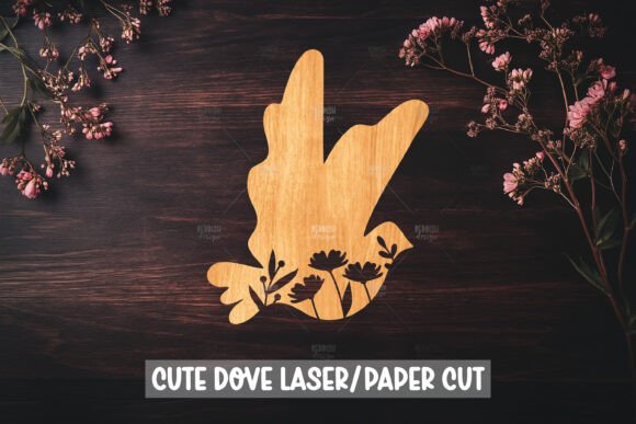 Dove Floral Laser Cut SVG File