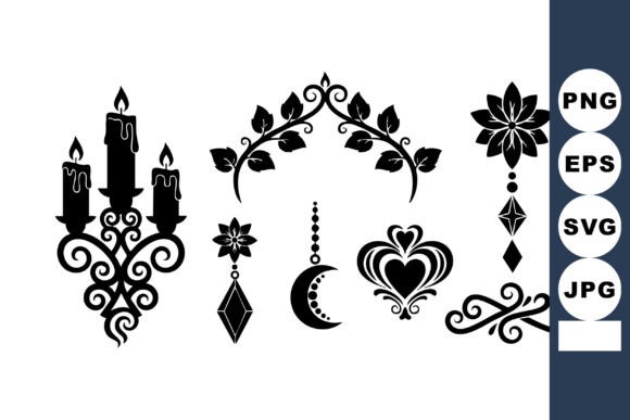Elegant Black Silhouette Candle Holder C