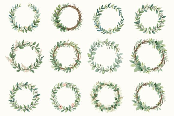 Elegant Greenery Wreath Set