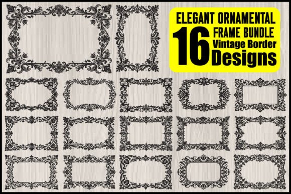 Elegant Ornamental Frame Bundle 16