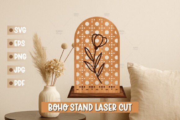Floral Boho Laser Cut Stand Decor