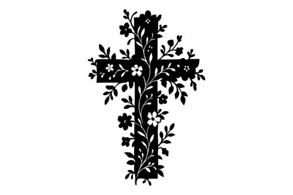 Floral Cross Religious SVG Cut File