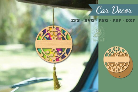 Floral Lasercut Car Decoration SVG 3