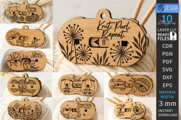 Knitting Row Counter Laser Cut Bundle