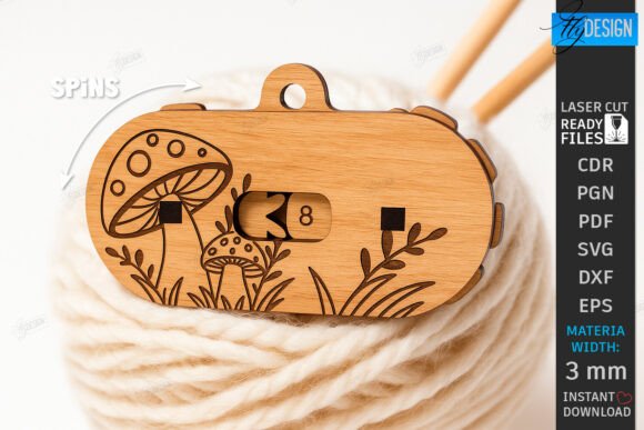 Knitting Row Counter Laser Cut Floral