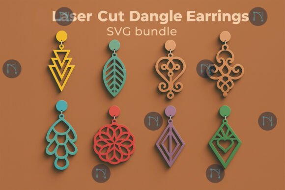 Laser Cut Dangle Earrings SVG Bundle