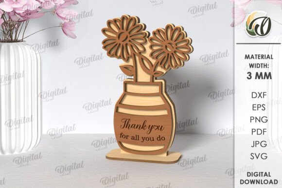 Mother's Day Floral Gift Card Laser Cut