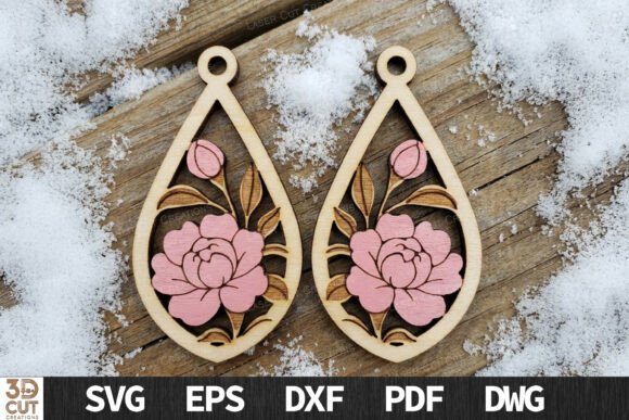 Peony Bloom Teardrop Earrings