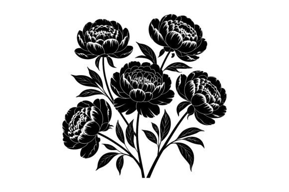 Peony Silhouette Design