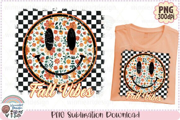 Preppy Floral Fall Vibes Retro Checkered