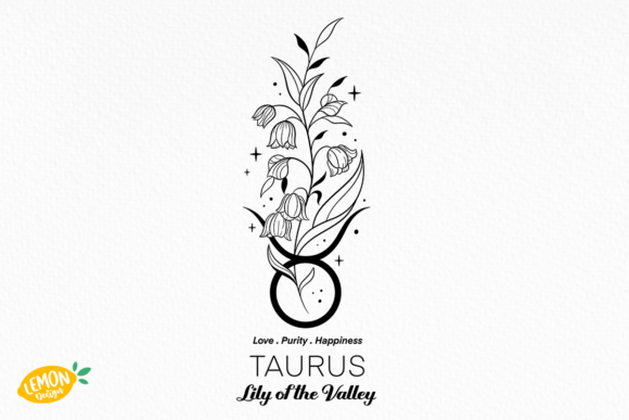 Taurus Zodiac Sign Floral SVG Design