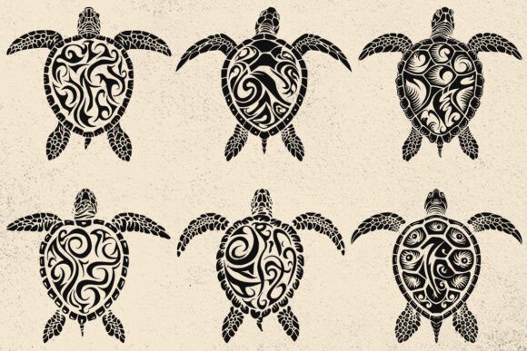 Tribal Sea Turtle Svg, Hawaiian Cut File