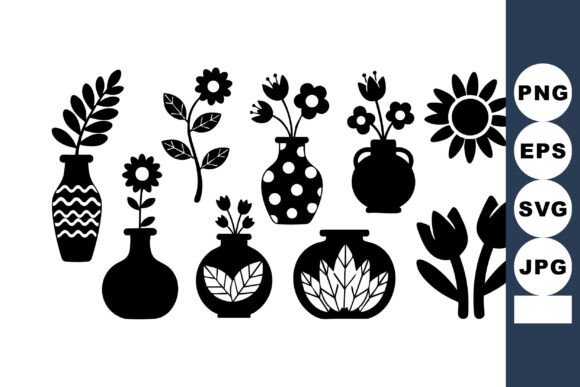 Vector Collection of Black Silhouette Fl